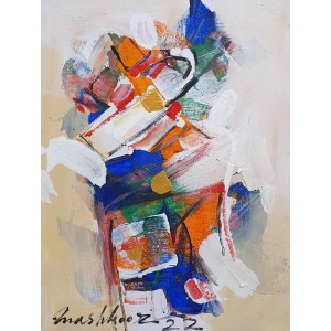 Mashkoor Raza, 12 x 16 Inch, Oil on Canvas, Abstract Painting, AC-MR-554